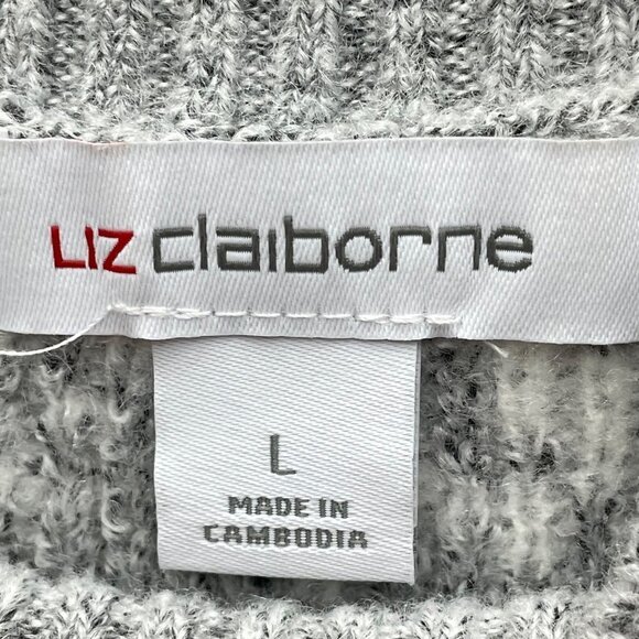 Liz Claiborne Mock Neck Long Sleeve Floral Sweater Size Large - Picture 6 of 9